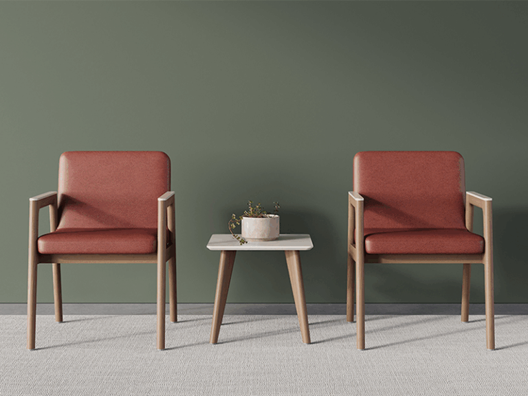 guest chairs with small square table