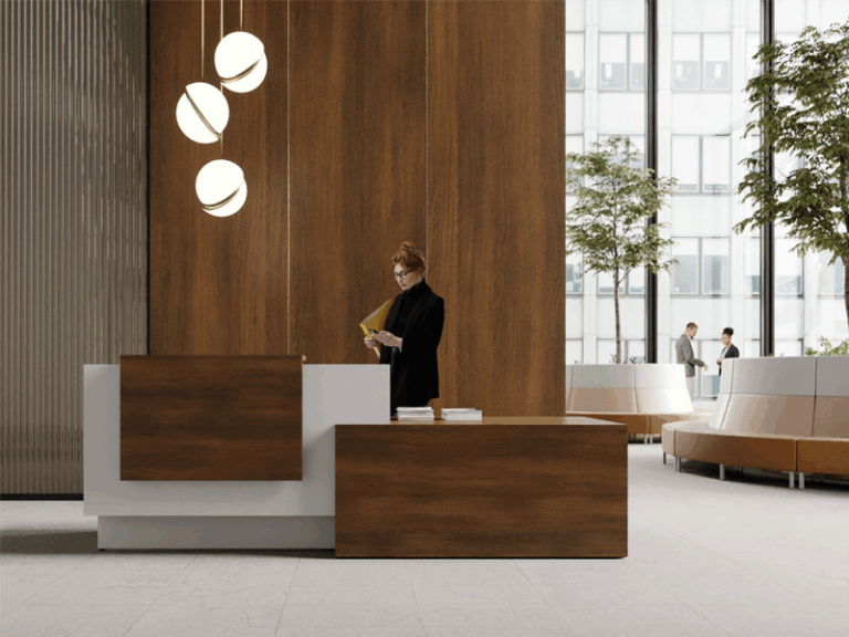 reception desk in lobby