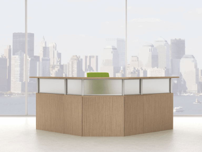reception desk in waiting area